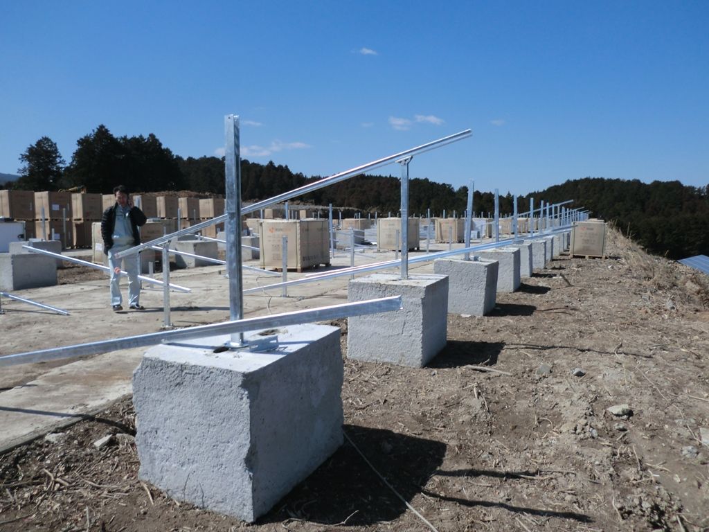 Concreted base solar mounting system, Triangular Mount