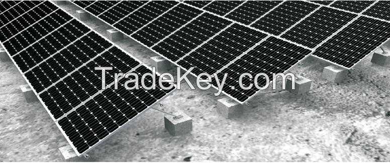 Concreted base solar mounting system, Triangular Mount