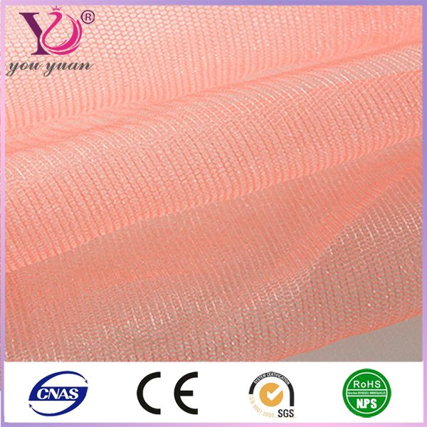 100% polyester knitted plain pattern mesh fabric for wedding dress