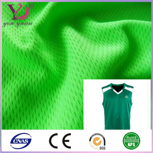 100% polyester tricot airtex mesh black color used for basketball tops