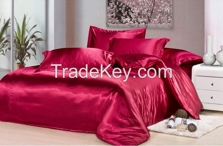 red silk duvet cover