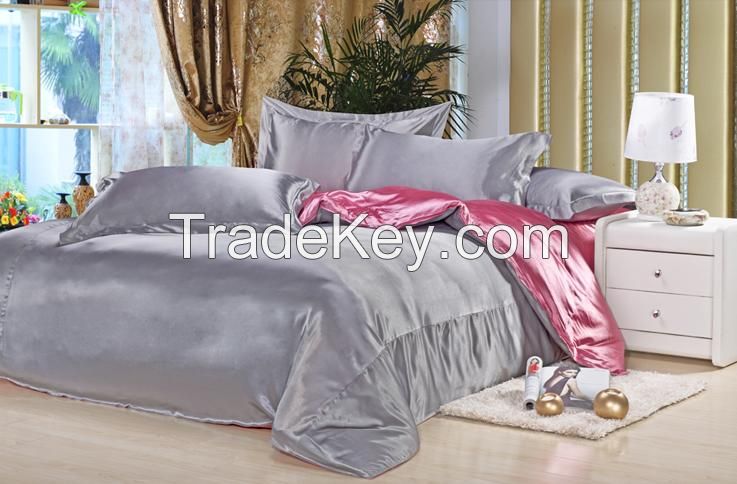 gray+carmine silk duvet cover