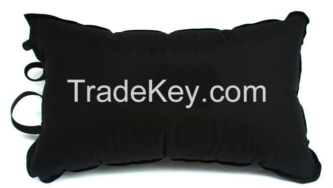 black peached auto-inflatable travel pillow