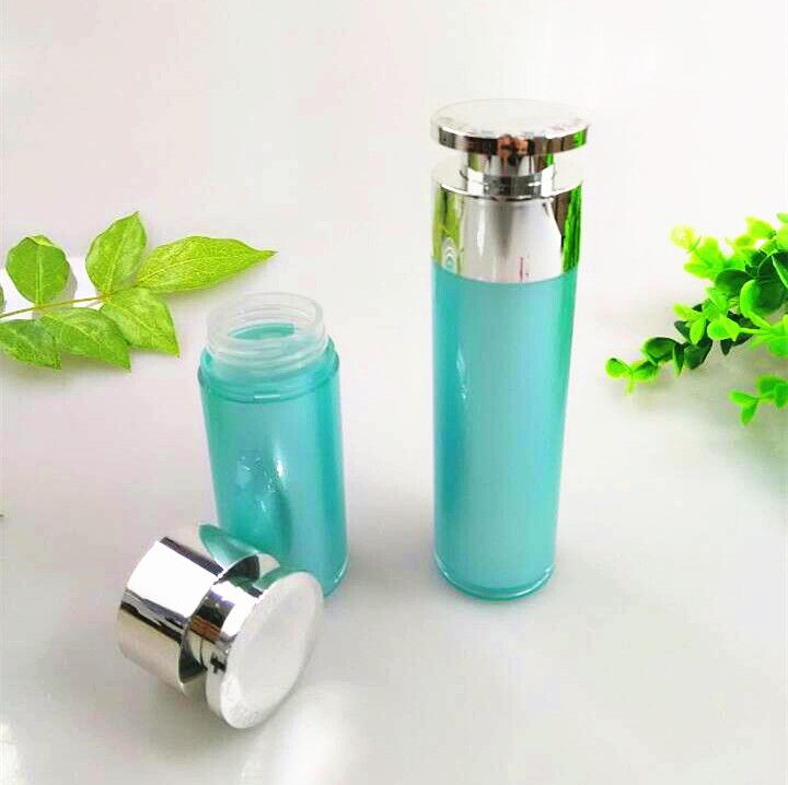 Round plastic acrylic cosmetic airless bottles container