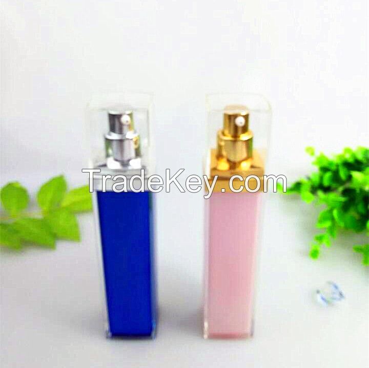 Rectangle plastic acrylic cosmetic airless bottles container