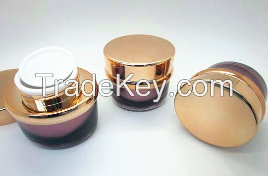 Shouldered plastic acrylic cosmetic pump lotion bottles