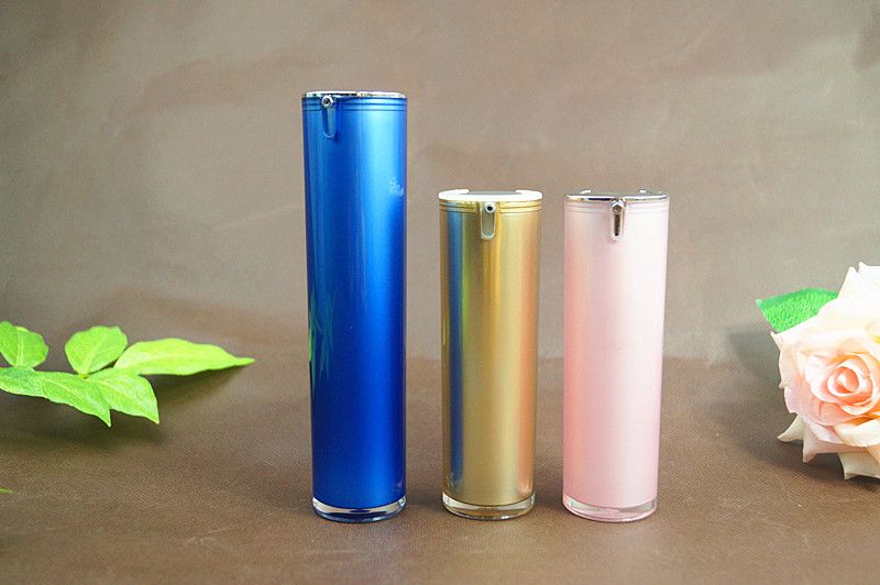 Round plastic acrylic cosmetic airless lotion bottles