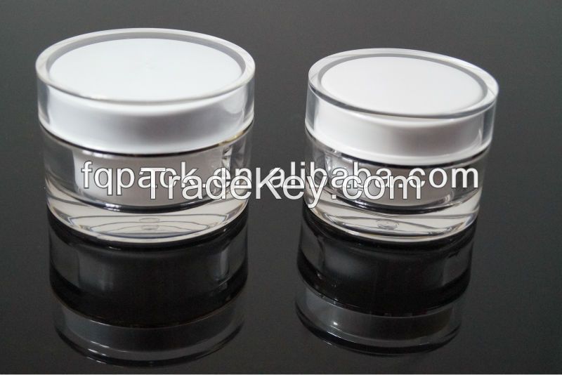Cosmetic acrylic white clear anti-blemish cream jars