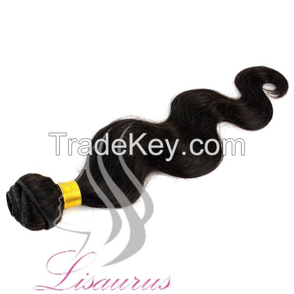 Lisaurus-J Wholesale Price Brazilian Hair with Closure Brazilian Body Wave Real Hair Natural Black Hair Extension