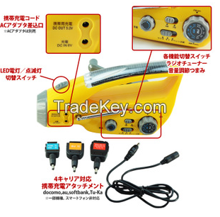 Crank Dynamo Torch LED With Mobilephone Charger and AM/FM Radio (LVC-288D)