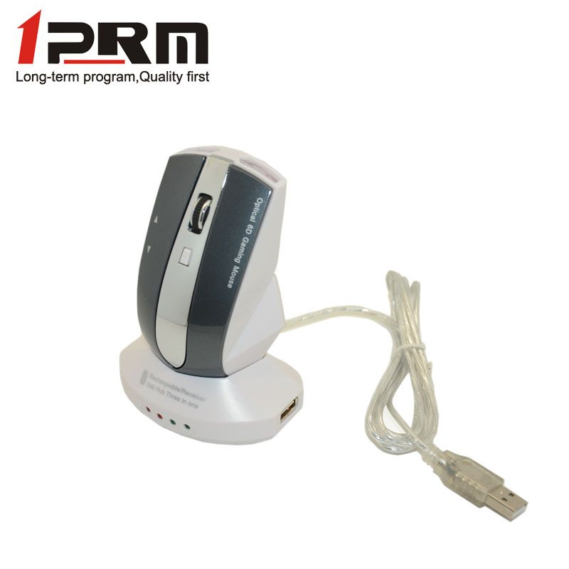 2.4G USB hot rechargeable wireless mouse with desktop charger