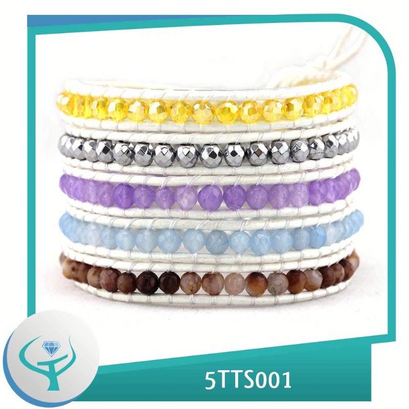 fashionable leather beaded wrap bracelets