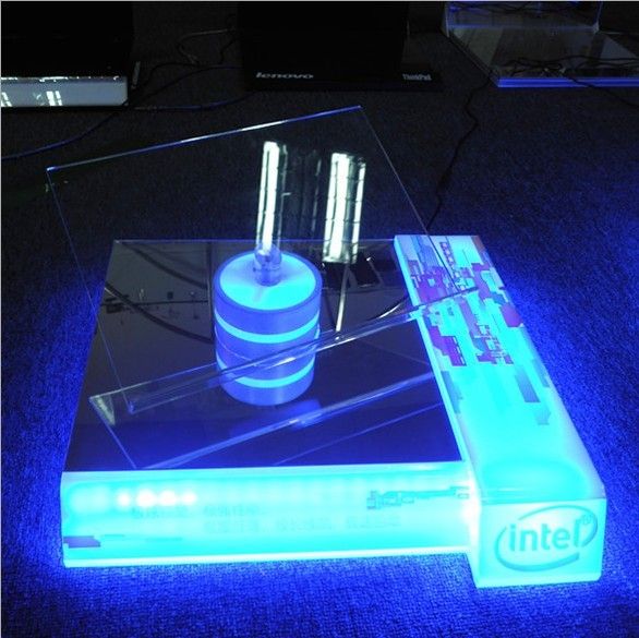 Luminous acrylic display stand for the brand signs