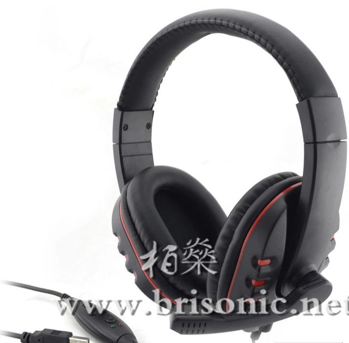 Fashion Luxury cable control USB headset for PS3 gaming of 2015