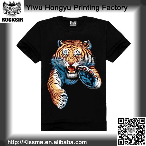 Zhejiang Yiwu Printing Factory 100% cotton 3d t shirt, printing t-shirt, 3d t-shirt