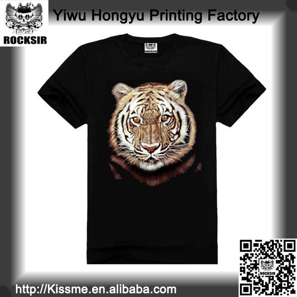 Zhejiang Yiwu Printing Factory 100% cotton 3d t shirt, printing t-shirt, 3d t-shirt