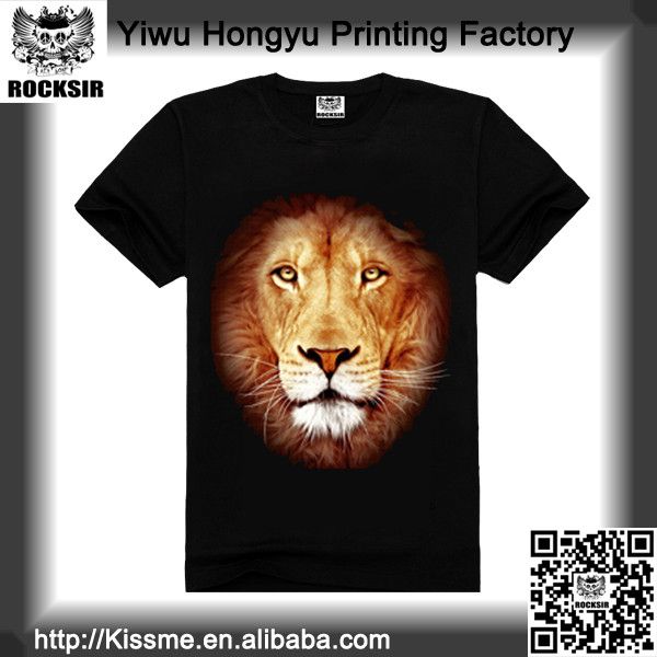 Zhejiang Yiwu Printing Factory 100% cotton 3d t shirt, printing t-shirt, 3d t-shirt