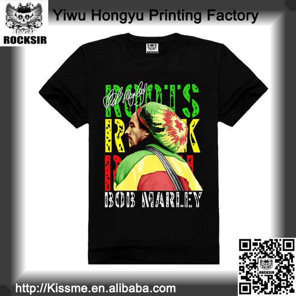 Zhejiang Yiwu Printing Factory 100% cotton Bob marley t-shirt