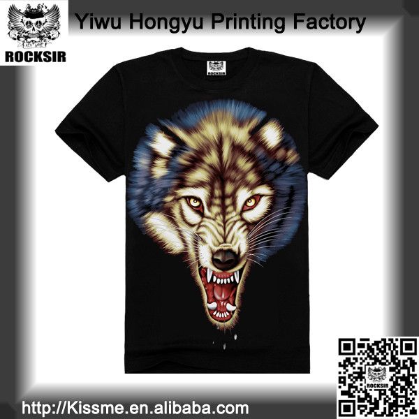 Zhejiang Yiwu Printing Factory 100% cotton 3d t shirt, printing t-shirt, 3d t-shirt