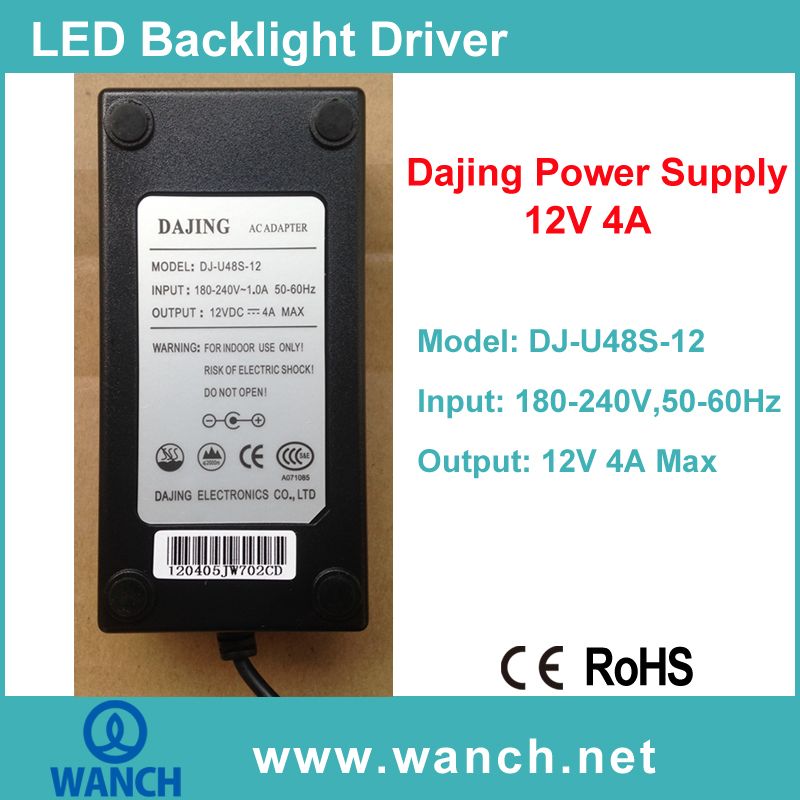 Dajing 12V 4A Power Supply for LCD/LED Monitor DJ-U48S-12