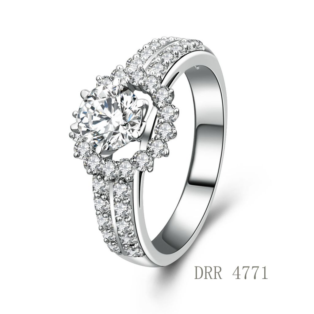 Light Weight Hot Sale Ring 925 Sterling Silver Engagement Ring With CZ