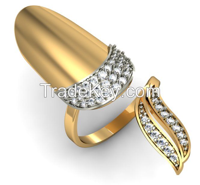  Wholesale-fashion hot sale cheap wax setting silver jewelry  nail ring