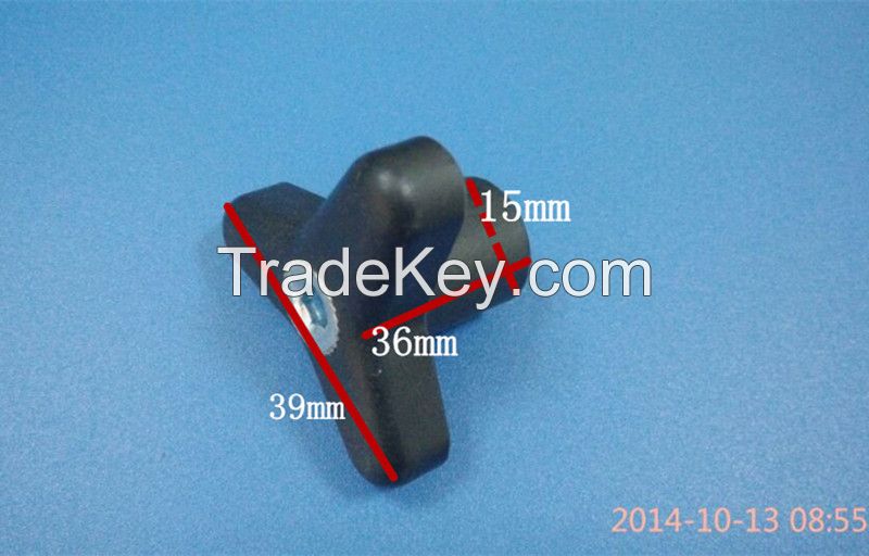 black plastic nylon 39mm bild hole M6 three star handle knob