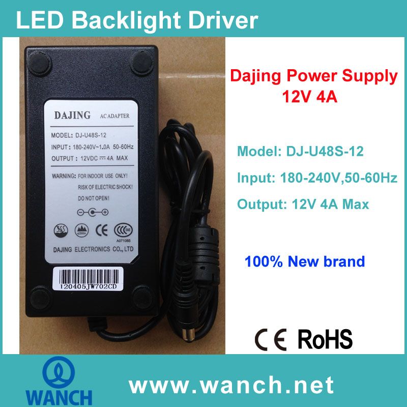 12V 4A Power Supply AC Adapter for LCD/LED Monitor DJ-U48S-12