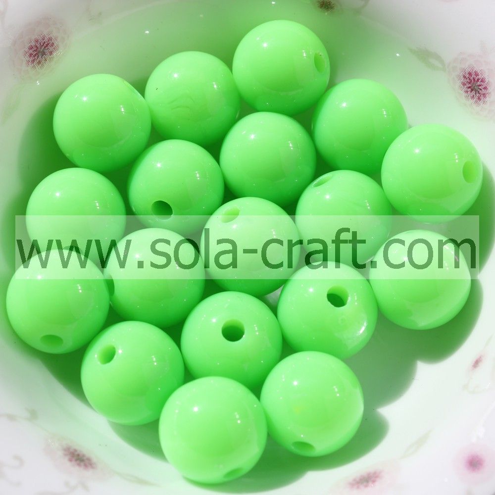 Wholesale Assorted Color Acrylic Solid Beads Fluorescent Bead For Brac