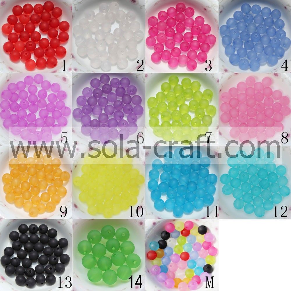6MM, 8MM, 12MM Matte acrylic jewelry Round Smooth Beads For dÃÂ©cor cloth/