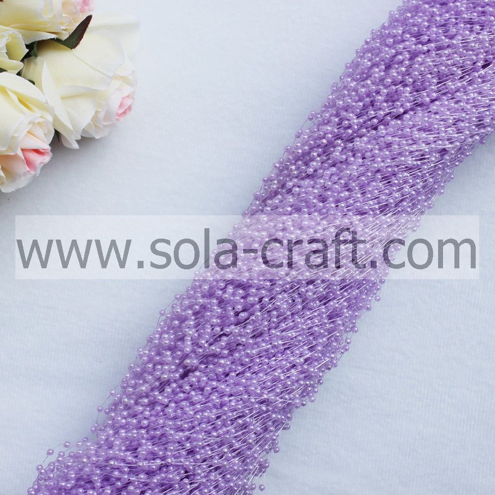 3mm rice-shaped purple color Artificial ABS pearl beaded chains for dÃÂ©