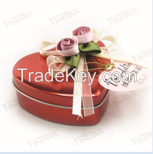 cute heart shape valentine's chocolate tin