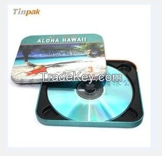 custom high quality square cd tin box