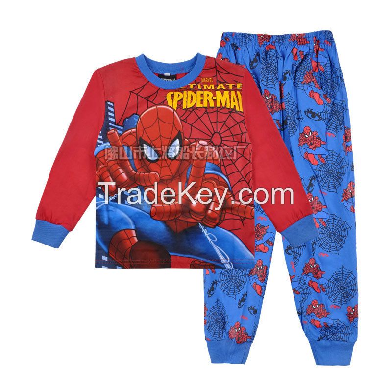 Petelulu Wholesale - Children Clothes 2014 Fall Autumn Boys  Spiderman Long Sleeve Styling Cartoon T Shirt Winter Children Clothing  