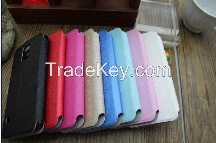 High Quality Luxury Leather Phone Cases with Dual Window and Stand Filp Cover.