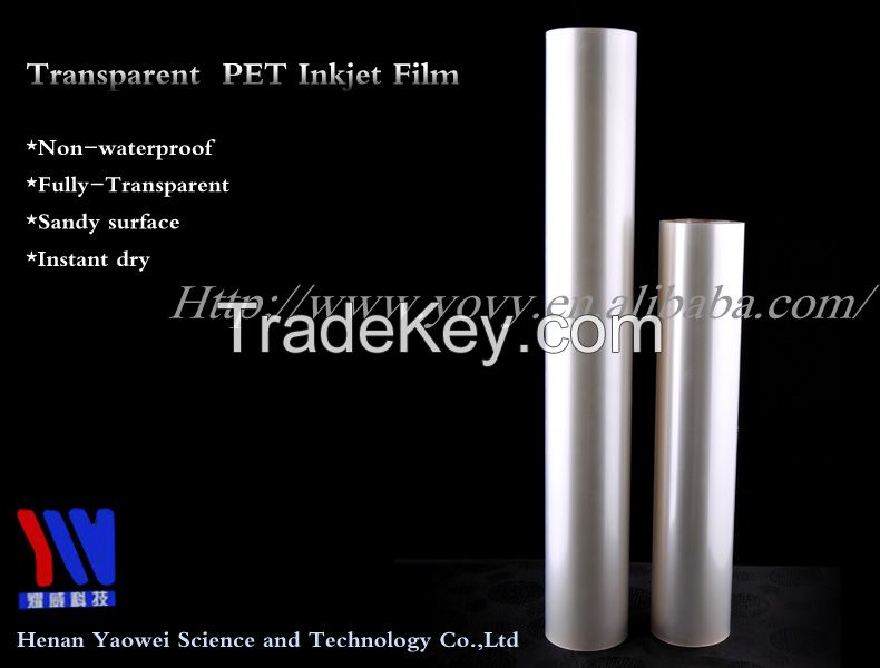 Transparent Matte PET Inkjet Film For Inkjet Printers