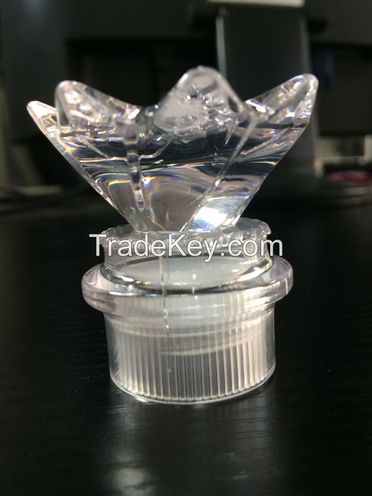 Transparent Acrylic Flower Shaped Cosmetic Jar Cap (ready mold for production)