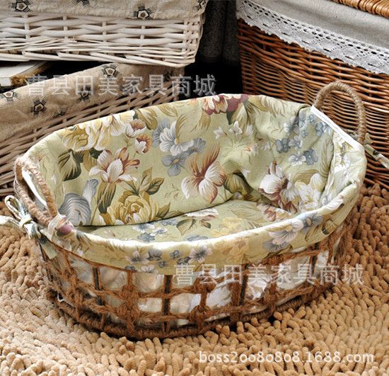 Straw laundry basket for wholesale