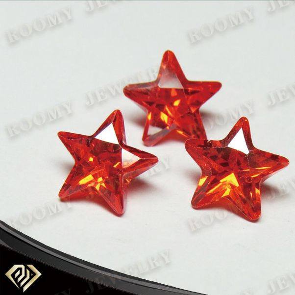 garnet star cut cubic zirconia jewelry bead