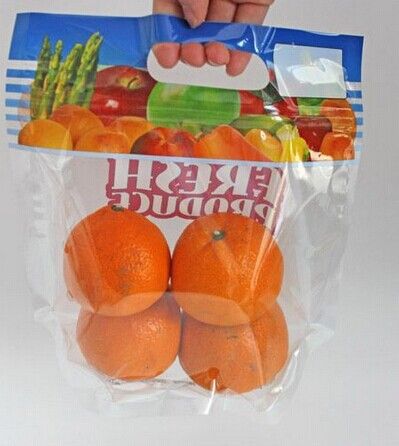 slider ziplock fruit bag with air holes for grape packaging bag