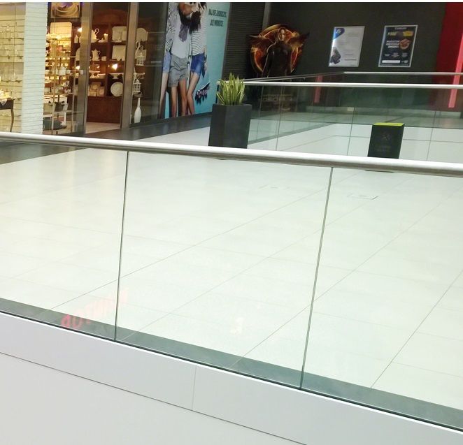 High Safety Interior Railing Designs Tempered Laminated Glass Railing for Shopping Mall