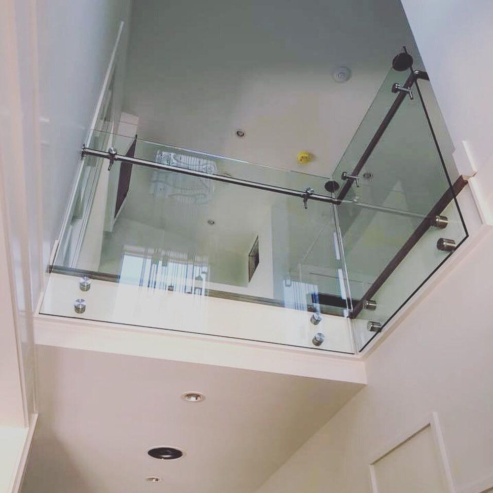 Indoor 10mm 12mm toughened safety tempered glass railing handrail panles 