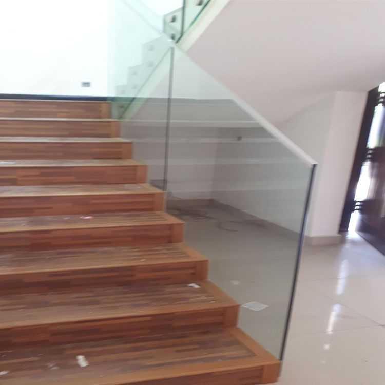 CE standard Commercial Aluminum 12mm Clear Tempered Safety Glass Railing