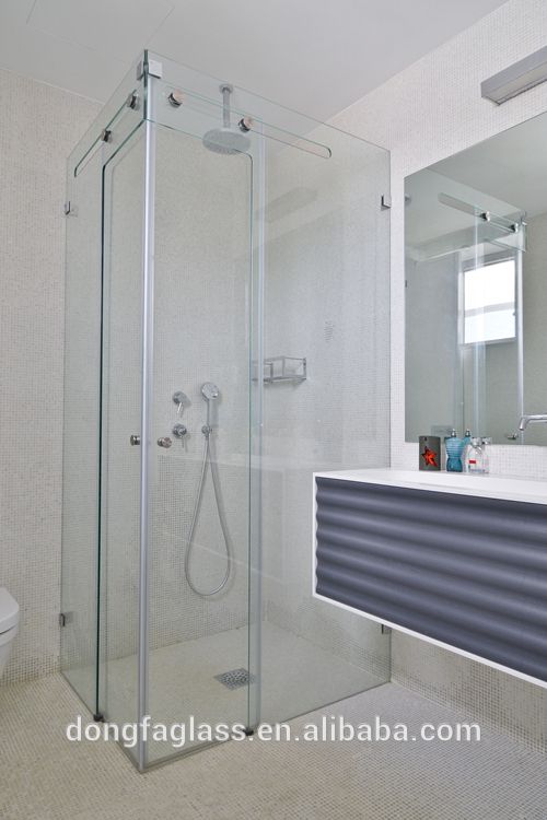 shower glass wall panels toughened glass 10mm 12mm price per square meters