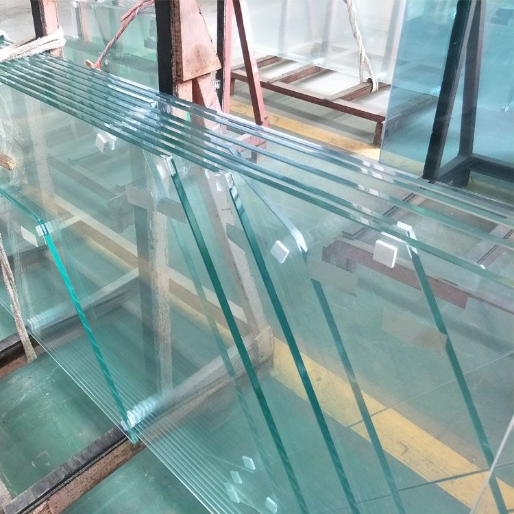 Custom 12mm starfire Ultra Clear Tempered Safety glass for Comercial interior Railing systems