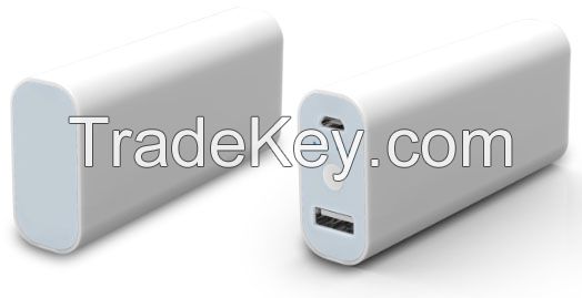 White color portable power bank for mobile devices 5200mah