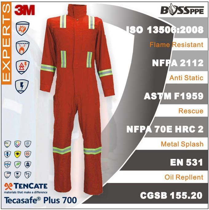 Tencate Tecasafe Plus700 Flame Resistant Anti Electrostatic 3m Reflective