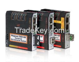 CSG14HR-ESX-24Vdc Industrial gigabit converter 10/100/1000 RJ45 to 1000BaseESX DIN rail kit included