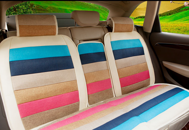 auto seat cover/linen material car seat cover/ CONTRAST-COLLAR seat cushion/