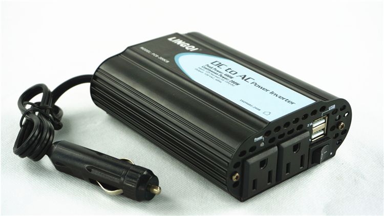 car inverter 12v 220v 200w with twin USB charger